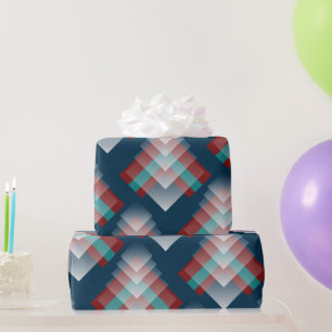 Teal burgundy blue wrapping paper