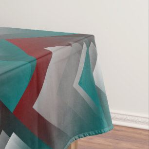 Teal burgundy gray pages tablecloth