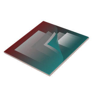 Teal burgundy grey pages ceramic tile