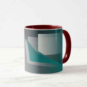 Teal burgundy grey pages mug