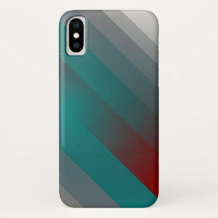 teal burgundy grey stripes iPhone x case