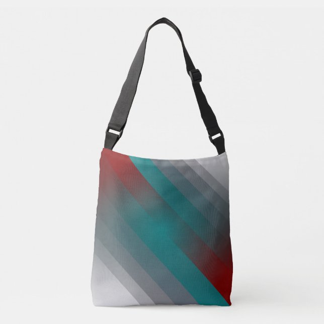 teal burgundy grey stripes crossbody bag (Front)
