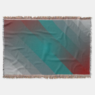 teal burgundy grey stripes throw blanket