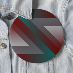 teal burgundy grey triangle 6 cm round badge