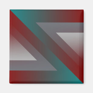 teal burgundy grey triangle magnet