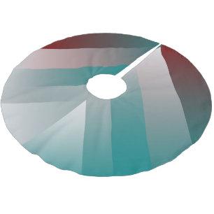 teal burgundy grey triangles brushed polyester tree skirt