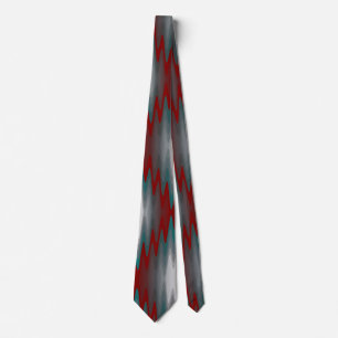 teal burgundy grey waves tie