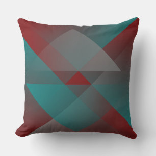 Teal burgundy shades cushion