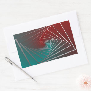 teal burgundy spin rectangular sticker