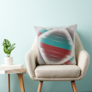 Teal burgundy spinning cushion