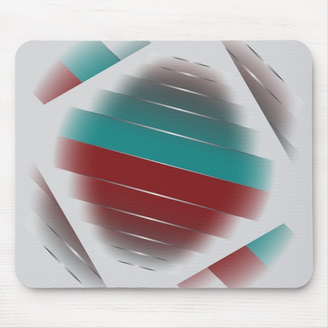Teal burgundy spinning mouse pad (Front)