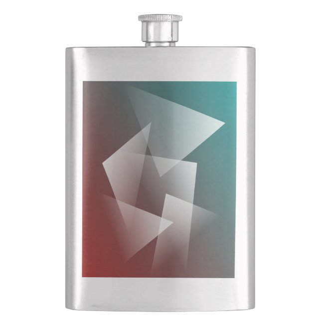teal burgundy white hip flask (Front)