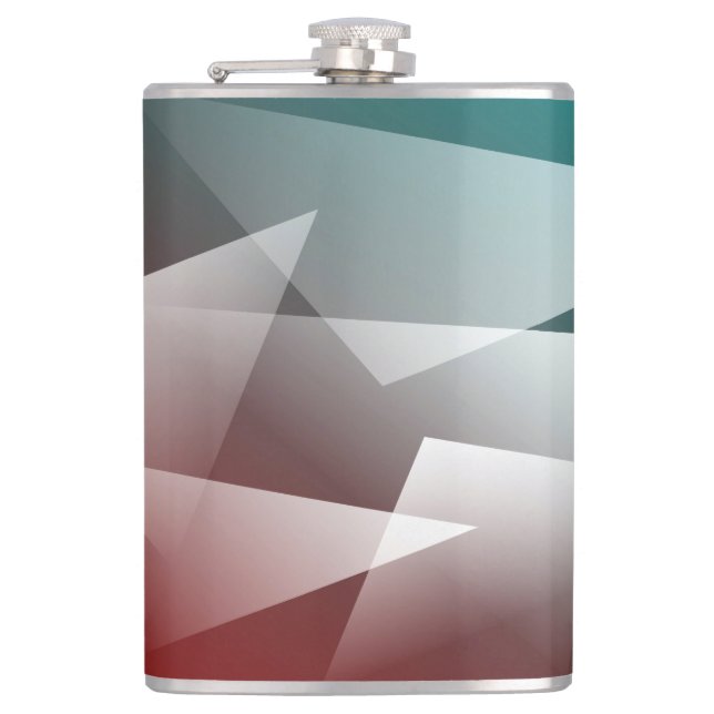 teal burgundy white hip flask (Front)