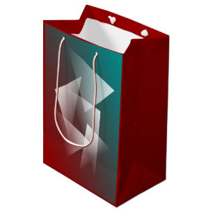 teal burgundy white medium gift bag