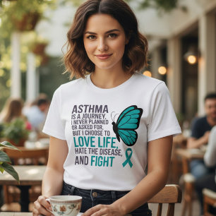 Teal Butterfly Asthma Awareness Tri-Blend Shirt