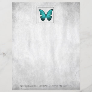 Teal Butterfly Personalised Paper Sheet