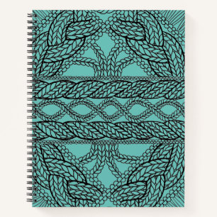TEAL CABLE KNIT 8.5x11 Spiral Notebook