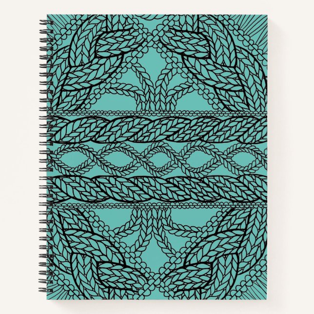TEAL CABLE KNIT 8.5x11 Spiral Notebook (Front)