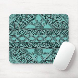 TEAL CABLE KNIT Mouse Pad