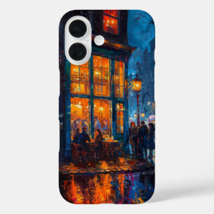 Teal Cafe Reflections iPhone 16 Case