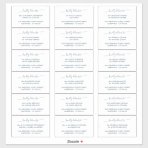 Teal Calligraphy 18 Wedding Guest Address Labels
