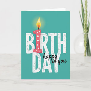 Teal Candle Birthday Card
