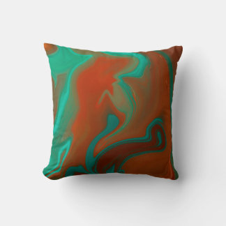 Teal Canyon – Turquoise Terracotta & Chocolate  Cushion