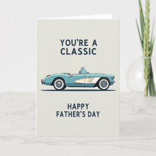 Teal Car Classic Fathers Day Card