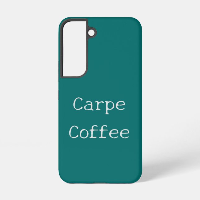 Teal Carpe Coffee Phone Case (Back)