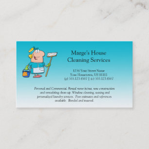 Teal Cartoon Maid House Cleaning Customer Loyalty
