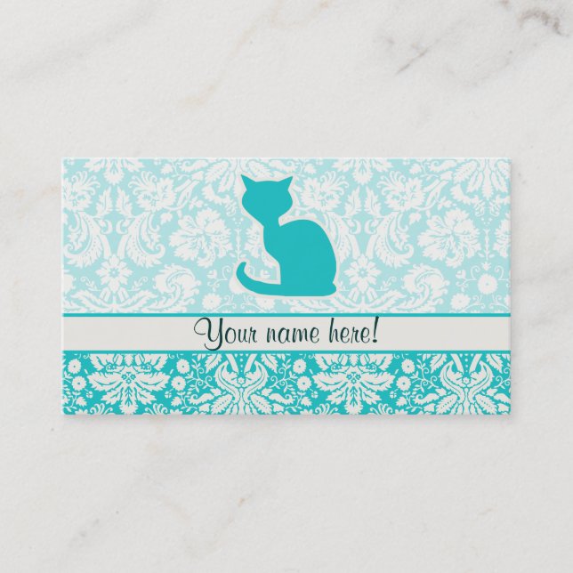 Teal Cat Business Card (Front)