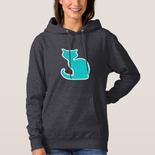 Teal Cat Hoodie