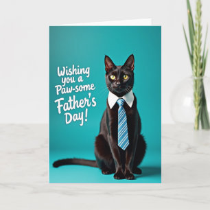 Teal Cat Sweet Fathers Day Card