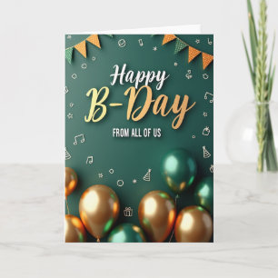 Teal Celebration Birthday Card