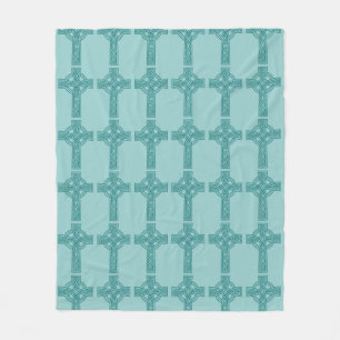 Teal Celtic Cross Blanket