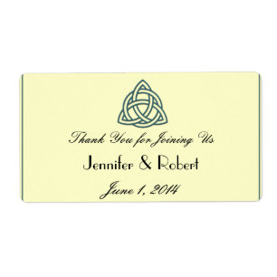 Teal Celtic Knot Water Bottle Label