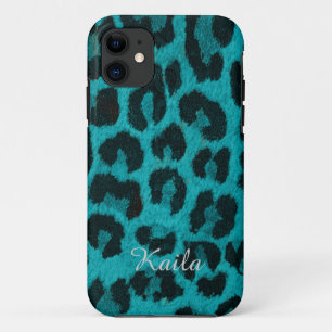 Teal Cheetah Print Phone Case