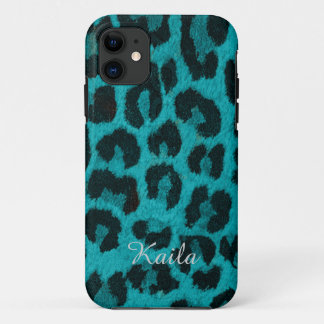 Teal Cheetah Print Phone Case