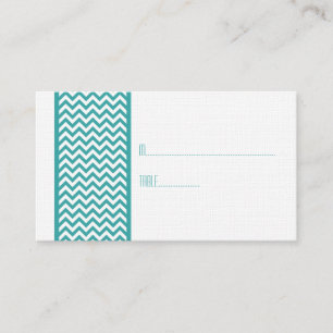 Teal Chevron Border Place Card
