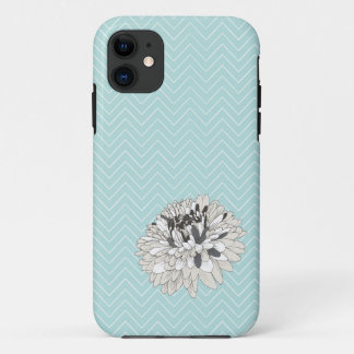 Teal Chevron chrysanthemum pattern iPhone 5 Cover