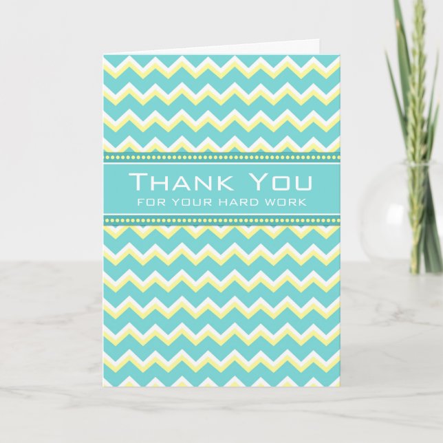 Teal Chevron Employee Appreciation Card (Front)
