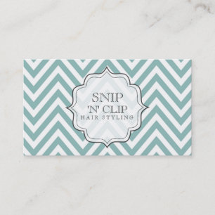 Teal Chevron Filigree Zig Zag Hair Stylist Cards