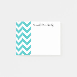 Teal Chevron Personalised Post It Notes