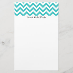 Teal Chevron Personalised Stationery