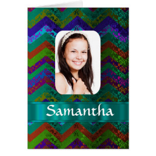 Teal chevron photo template