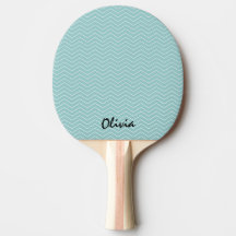 Teal chevron ping pong paddle for table tennis