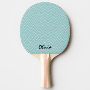 Teal chevron ping pong paddle for table tennis