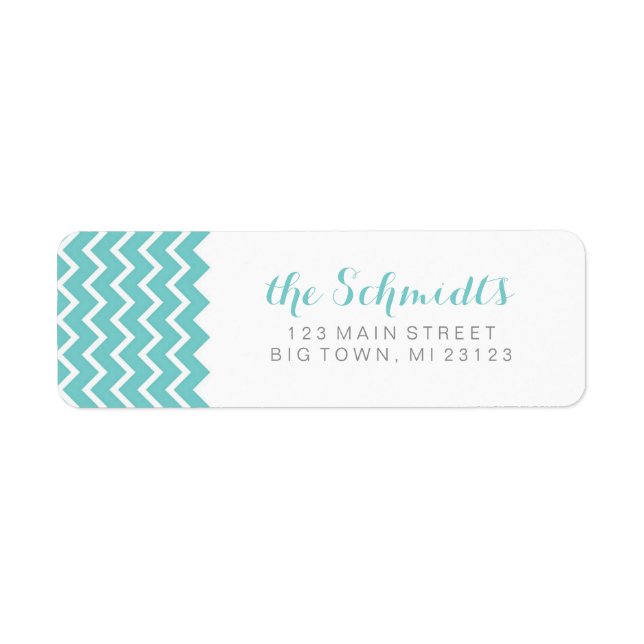 Teal Chevron - Return Address Labels (Front)