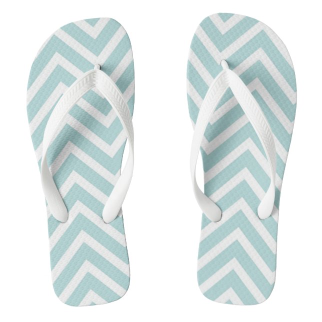 Teal Chevron Thongs (Footbed)