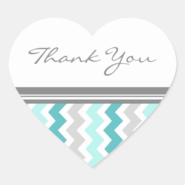Teal Chevrons Thank You Wedding Envelope Seals (Front)